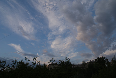 Gray curly clouds